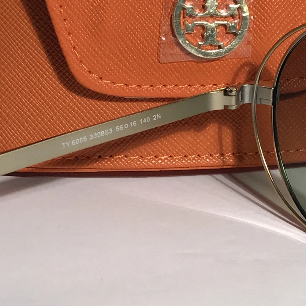 ✨ Tory Burch TY6085 Green & Gold Oversized Round Sunglasses – New Authentic